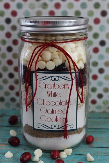 Cranberry White Chocolate Oatmeal Cookie Mix in a Jar - Easy Gift!