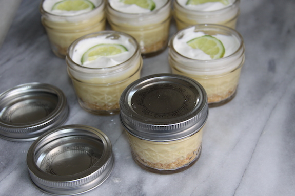 Individual Key Lime Pie in Canning Jars
