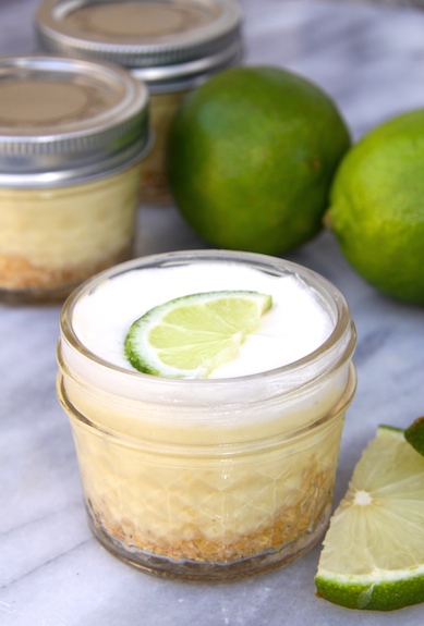Individual Key Lime Pie in Canning Jars - Great for freezing too!