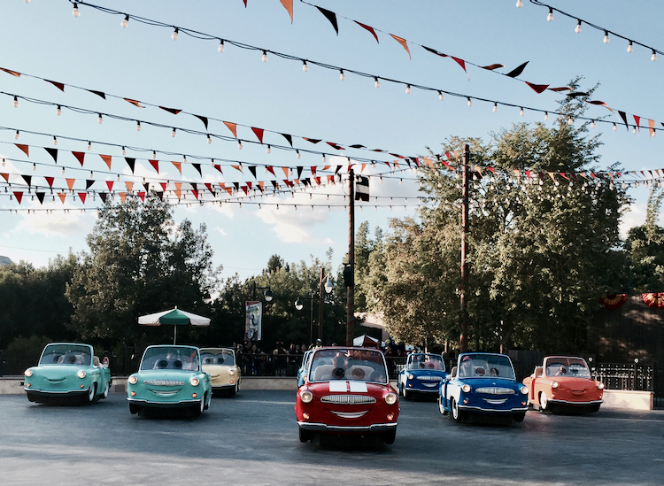 Disneyland Cars on lot.