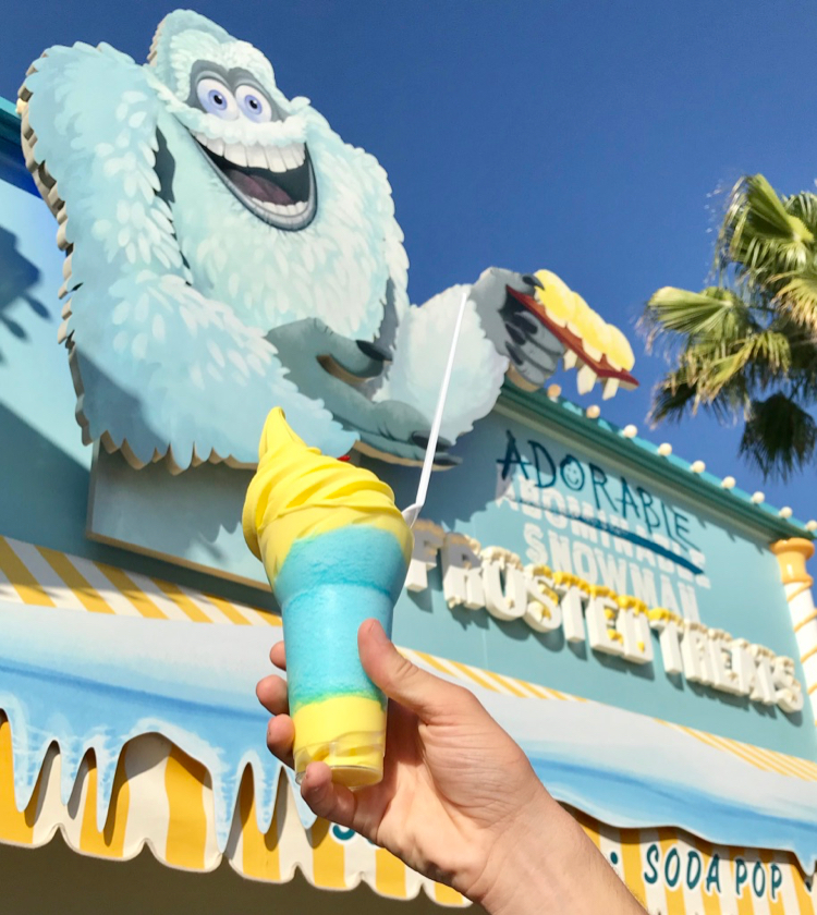a yellow frosty cone at Pixar Pier in California Adventure.