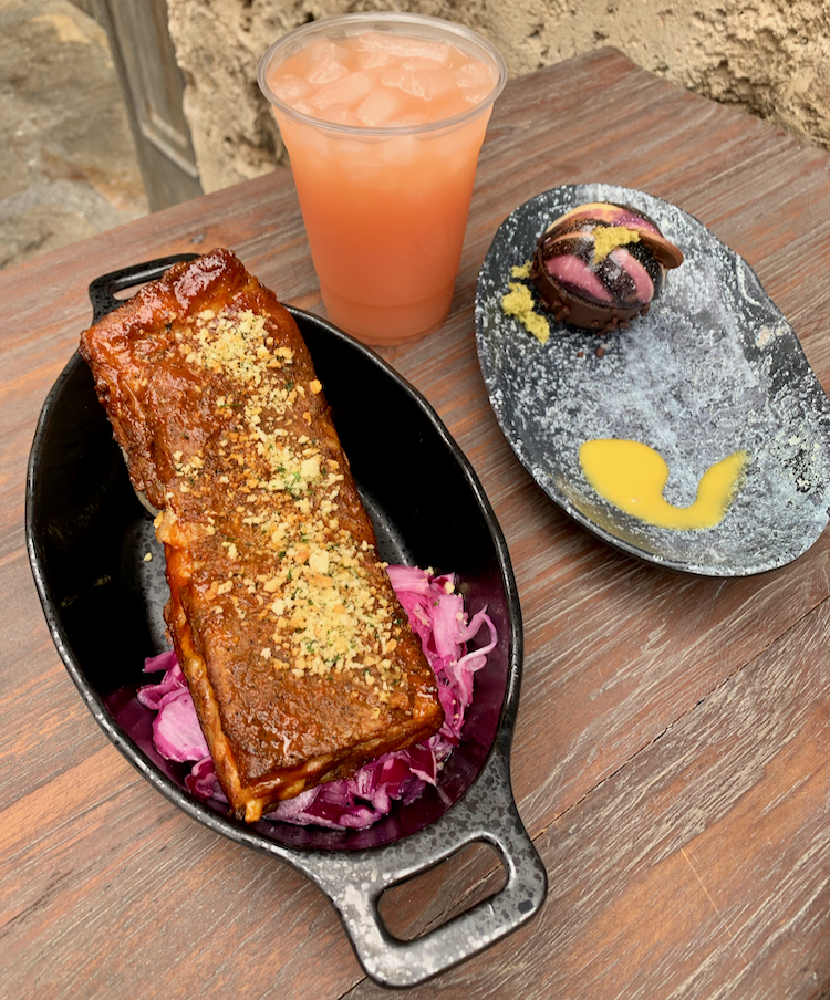 burrito and drink at ogas cantina in disneyland